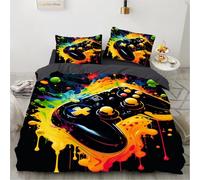 Générique Gamer Housse de Couette 90x190 Enfant GarçOn Fille Adolescent Gaming Parure de Lit Impression 3D du ContrôLeur de Manette de Jeu Sets de Housse de Couette 1 Personne en Microfibre