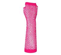 Générique Gan Long Femme Noir courts en, Punk de fête, demi-doigt, extensible, couleur, Mitaine Blanche (Hot Pink, ONESIZE)