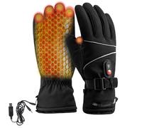 Générique Gant Chauffant Moto, Rechargeable Gant Moto Hiver pour Homme Femme, Écran Tactile, Chauffage en 5 Secondes, Élément Chauffant Amovible, Gants Chauffants Portable USB pour Velo/Ski (Homme)
