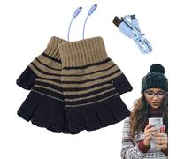 Générique Gants Chauffants sans Doigts, Gants Chauffants pour Femmes - Gants d'hiver sans Doigts USB pour Femmes et Hommes - de dactylographie à Tricoter, Gants de Travail à Isolation Thermique