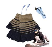 Générique Gants Chauffants USB,Gants Chauffants sans Doigts - Chauffage Hommes Femmes Gants d'hiver sans Doigts, de dactylographie à Tricoter, Gants de Travail à Isolation Thermique pour Le Ski