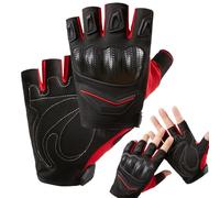 Générique Gants de Moto Demi-Doigts - Gants d'Équitation Rembourrés Absorbant Les Chocs | Maille Respirante et Paume en Gel Antidérapant | Coussinet EVA 3mm pour Hommes Femmes Vélo (1 Paire)