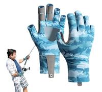 Générique Gants de pêche Demi-Doigts | Gants de Protection UV pour Le Cyclisme,UPF50+ Voile, Pêche, Soie Glacée, Respirant, Léger, Antidérapant Demi Doigt De Cyclisme