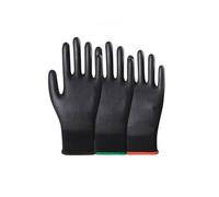 Générique Gants de Protection en Polyuréthane, Pack de 10 Paires, Protection ESD, pour Maintenance Électrique et Mécanique, Industrie Légère, Automobiles, Manutention, Jardinage, Noir (S)