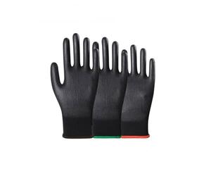 Générique Gants de Protection en Polyuréthane, Pack de 10 Paires, Protection ESD, pour Maintenance Électrique et Mécanique, Industrie Légère, Automobiles, Manutention, Jardinage, Noir (S)