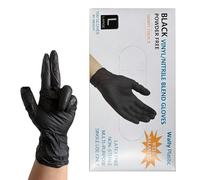 Générique Gants de salon noirs - 100 Pièces Imperméables Résistantes à l'Huile,Gants de Coloration de Salon - pour professionnels coiffeurs barbiers maquilleurs artistes studio projets maison en