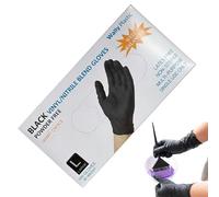 Générique Gants de salon noirs,100 Pièces Moufles Étanches,Gants de maquillage | pour experts passionnés coiffeurs maquilleurs à domicile en voyage en studio et projets créatifs