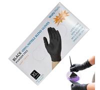 Générique Gants de salon noirs - 100 Pièces Moufles Étanches | Lot de Gants de Coloration | Pour Passionnés Coiffeurs Barbiers Maquilleurs Domicile Voyage
