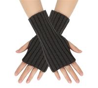 Générique Gants de Ski mitaines hommes en laine multicolores pour femmes, isolés par temps froid, couleur unie, courts, rayés, en, demi-doigts, mitaines, de bras sans doigts (A, A)