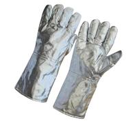 Générique Gants de Soudure - Gants de Fonderie Résistants à la Chaleur en Aluminium Pour Métallurgie et Verrerie - Moufles de Protection à 5 Doigts pour Verrerie Cuisine Fonderie Restaurant