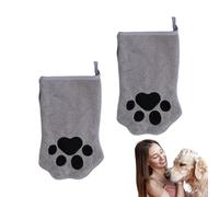 Générique Gants de toilettage pour Chien,Une Paire Double-Face Polaire Corail élimination de Poils,Gants de Lavage pour Chat et Serviette de toilettage - pour Maison, Voyage, Salon Animal, Pension