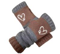 Générique Gants De Travail Hiver- Tactiles Moufles Hiver Chaudes Et Brodées Tricotées Thermiques à Doigts Ouverts Compatibles avec Les Écrans pour Envoyer des SMS par Temps Froid Casual