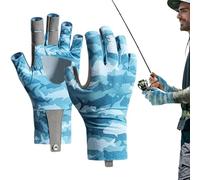 Générique Gants Demi-Doigts de Protection Solaire | Gants de Protection UV pour Le Cyclisme | UPF50+ Voile, Pêche, Soie Glacée, Respirant, Léger, Antidérapant Demi Doigt De Cyclisme