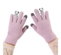 Générique Gants d'hiver- Sport Moufles Hiver Tricotées Panda Mignon Coupe-Vent à Cinq Doigts pour Les Écrans Tactiles Et Le Vélo Parfaites Petits Trajets Activités Hivernales Casual