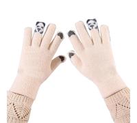Générique Gants d'hiver- Sport Moufles Hiver Tricotées Panda Mignon Coupe-Vent à Cinq Doigts pour Les Écrans Tactiles Et Le Vélo Parfaites Petits Trajets Activités Hivernales Casual