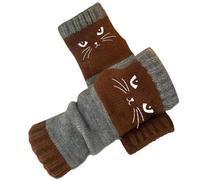 Générique Gants Femme Hiver- Gants Sport Moufles Hiver Éléà Bout Ouvert OrnéEs De Broderies Pour Un Confort Et Une Chaleur Optimaux Casual