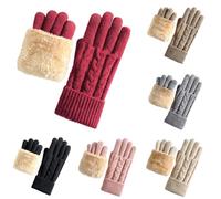 Générique Gants Femme Laine À Écran Tactile Épais Gant En Tricot avec Doublure Polaire Thermiques Tricotés Anti Froid Doux Et Chaud Pour La Course À Pied Et Le Ski Quotidien & Cadeau