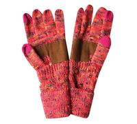 Générique Gants Femme Tricotés Laine, Flip Écran, Points Colorés, Pure Couleur, Chauds et Confortables(Watermelon Red, One Size)