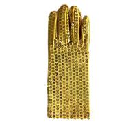 Générique Gants Hiver Gants à Paillettes Bling Performance Gants pour déguisement des années 80 ou 90 et soirée Rave(Gold,One Size)