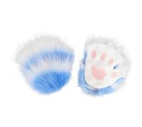 Générique Gants Hiver Gants Mignons d'animaux de Simulation fête Cosplay Jeu de rôle Chat Dessin animé à Doigts Ouverts(Blue,One Size)