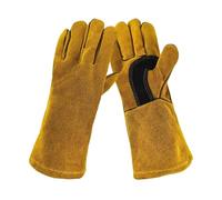 Générique Gants ignifuges en cuir, isolation thermique de soudage, poêle à bois Anti-coupure, cheminée, Barbecue, cuisson, Camping