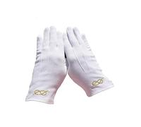 Générique Gants Maçonnique 100% Coton Brodés Lac d'Amour, Modèle Mixte (Blanc, 6,5)