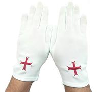 Générique Gants Maçonnique Croix Templière
