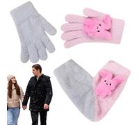 Générique Gants pour amoureux, gants pour couple se tenant la main - Tenir les mains des gants - Gants de couple élégants à écran tactile, mitaines pour 2 personnes pour couples et amoureux