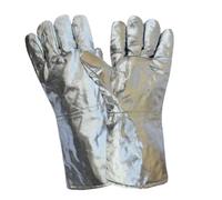 Générique Gants Résistants À La Chaleur - Mitaines Isolantes Thermique Feuille Aluminium pour Métal,Moufles de Protection à 5 Doigts pour Verrerie Cuisine Fonderie Restaurant