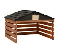 Générique Garage de Tondeuse à Gazon Noir et Marron 78x74x54cm Sapin,Accessoires pour tondeuses à Gazon, Housses pour tondeuses à Gazon,315301