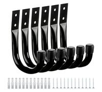 Générique Garage Hooks Wall Mount - Set Of 6 Heavy Duty Storage Rack | Wall-Mounted Organizer For Garden Tools, Ladders, Bikes, Skis | Garage Storage Hooks With Screws Hook Set For Garden Lawn Tools