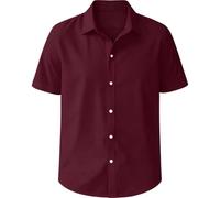 Générique Garçon Chemise Manches Courtes Boutonnée Unie Col Classique | Haut D'été Léger, Top Enfant, Style Minimal Sobre, Blouse,pour Une Cérémonie De Rentrée Scolaire Ou Un Spectacle