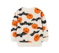 Générique GarçOn Halloween Citrouille Chauve-Souris Imprimé Pullover Manches Longues Col Rond Sweat Hiver Sportswear Casual Jumper VêTements Pull Veste Pour Enfants 2-7 Ans