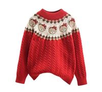 Générique Garçons Filles Noël Pull Tricoté Manches Longues,Rennes De Sweat Noel Enfant Enfant 10 Ans Enfants Oiseau Renne Rétro Pullover Pull-Over Très Moche 2-7 (Rouge#A,8-9 Ans)