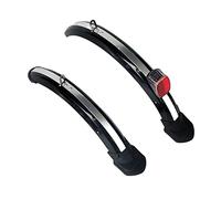 Générique Garde-Boue de vélo Pliant de 14 Pouces, for Frein à Disque en V, Garde-Boue de vélo Avant et arrière avec feu arrière(V Brake Black Silver)