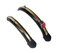 Générique Garde-Boue de vélo Pliant de 14 Pouces, for Frein à Disque en V, Garde-Boue de vélo Avant et arrière avec feu arrière(D Brake Black Gold)