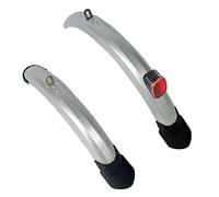 Générique Garde-Boue de vélo Pliant de 14 Pouces, for Frein à Disque en V, Garde-Boue de vélo Avant et arrière avec feu arrière(D Brake Silver)