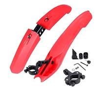 Générique Garde-Boue de vélo VTT avec feu arrière LED, 2 pièces, Ailes de Cyclisme à dégagement Rapide for 26 27.5 29 Pouces, Accessoires de vélo Bike mudguards(Red 1)