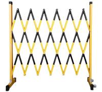 Générique Garde-Fou Pliable et réglable - Barrière métallique Extensible avec roulettes, clôture de sécurité Robuste pour Usage Industriel, barrière Noire Portable (1,2 x 4 m)