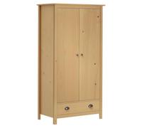 Générique Garde-Robe à 2 Portes Hill 89x50x170 cm Bois de pin Solide,Meubles,Armoires & Meubles de Rangement,Armoires,Brun,36.35 KG,288947