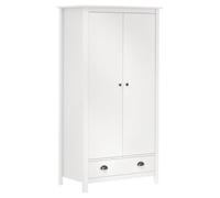 Générique Garde-Robe à 2 Portes Hill Blanc 89x50x170cm Bois de pin Solide,Meubles,Armoires & Meubles de Rangement,Armoires,Blanc,36.35 KG,288948