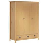 Générique Garde-Robe à 3 Portes Hill 127x50x170 cm Pin Solide,Meubles,Armoires & Meubles de Rangement,Armoires,Brun,59.16 KG,288951