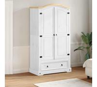 Générique Garde-Robe Corona Blanc 102x52x186 cm Bois de pin Massif,Meubles,Armoires & Meubles de Rangement,Armoires,Blanc,48.8 KG,4012157