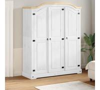 Générique Garde-Robe Corona Blanc 151,5x52x186 cm Bois de pin Massif,Armoires & Meubles de Rangement,Armoires-4012159