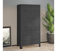 Générique Garde-Robe Industrielle Anthracite 90x50x180 cm Métal,Meubles,Armoires & Meubles de Rangement,Armoires,Anthracite,55.2 KG,339615