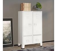 Générique Garde-Robe Industrielle Blanc 67x35x107 cm Acier Meubles Armoires & Meubles de Rangement Armoires (Poids 24.65KG)