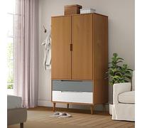 Générique Garde-Robe MOLDE Marron 90x55x175 cm Bois Massif de pin,Meubles,Armoires & Meubles de Rangement,Armoires,Brun,46.3 KG,350522