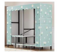 Générique Garde-Robe Tout Cadre en Acier, Penderie avec Housse en Tissu avec Tringles, Pliable Armoire De Rangement, Portable avec Barre De Suspension, pour Suspendre des Vêtements(B,221X50X170cm)