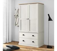 Générique Garde-Robe Vigo Blanc 90x55x170 cm Bois Massif de pin,Armoires & Meubles de Rangement,Armoires-353164