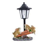 Générique Garden Bunny Statue, Solar Light Animal Sculpture, Resin Bunny Decor, Cute Illuminated Ornament, Ideal for Balcony Lawn Yard Present to Women Housewarming Or Birthday 12.6x7.68x4.53 inches